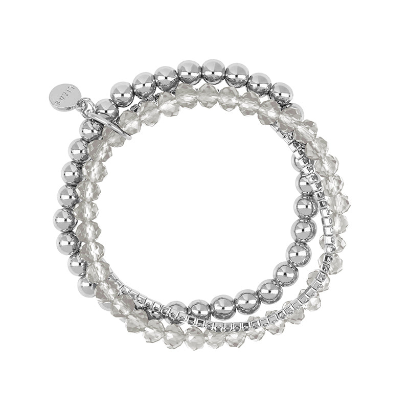 Lizas Armband dreireihig mit drei verschiedenen Armbändern 16cm