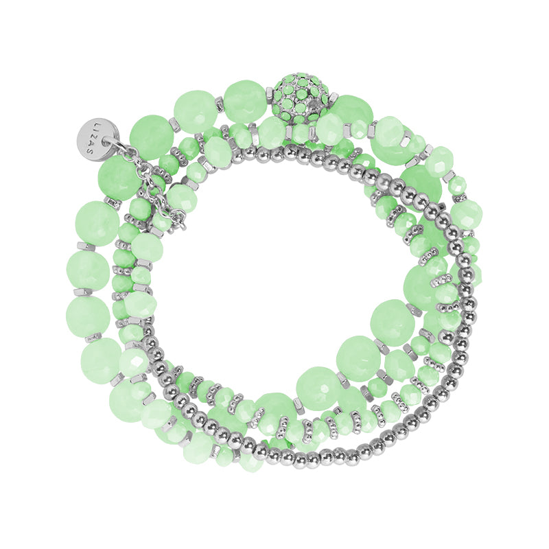 LIZAS Exklusiv Perlenarmband grün/silber