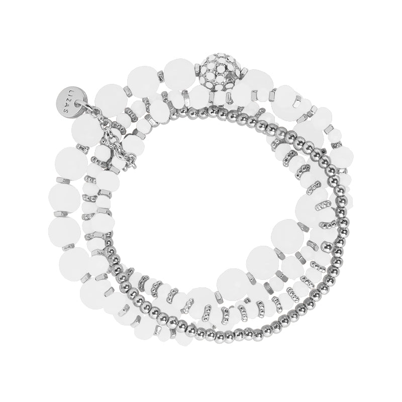 LIZAS Exklusiv Perlenarmband weiß/silber