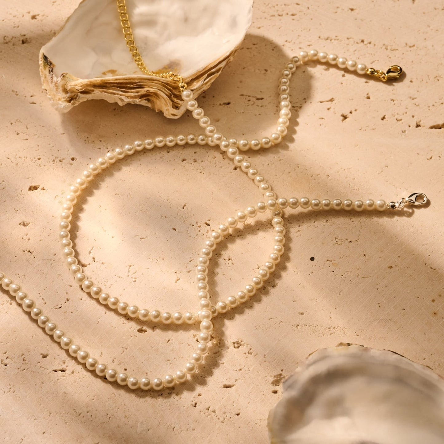 biba Perlenkette 38mm; Perle 4mm; silber