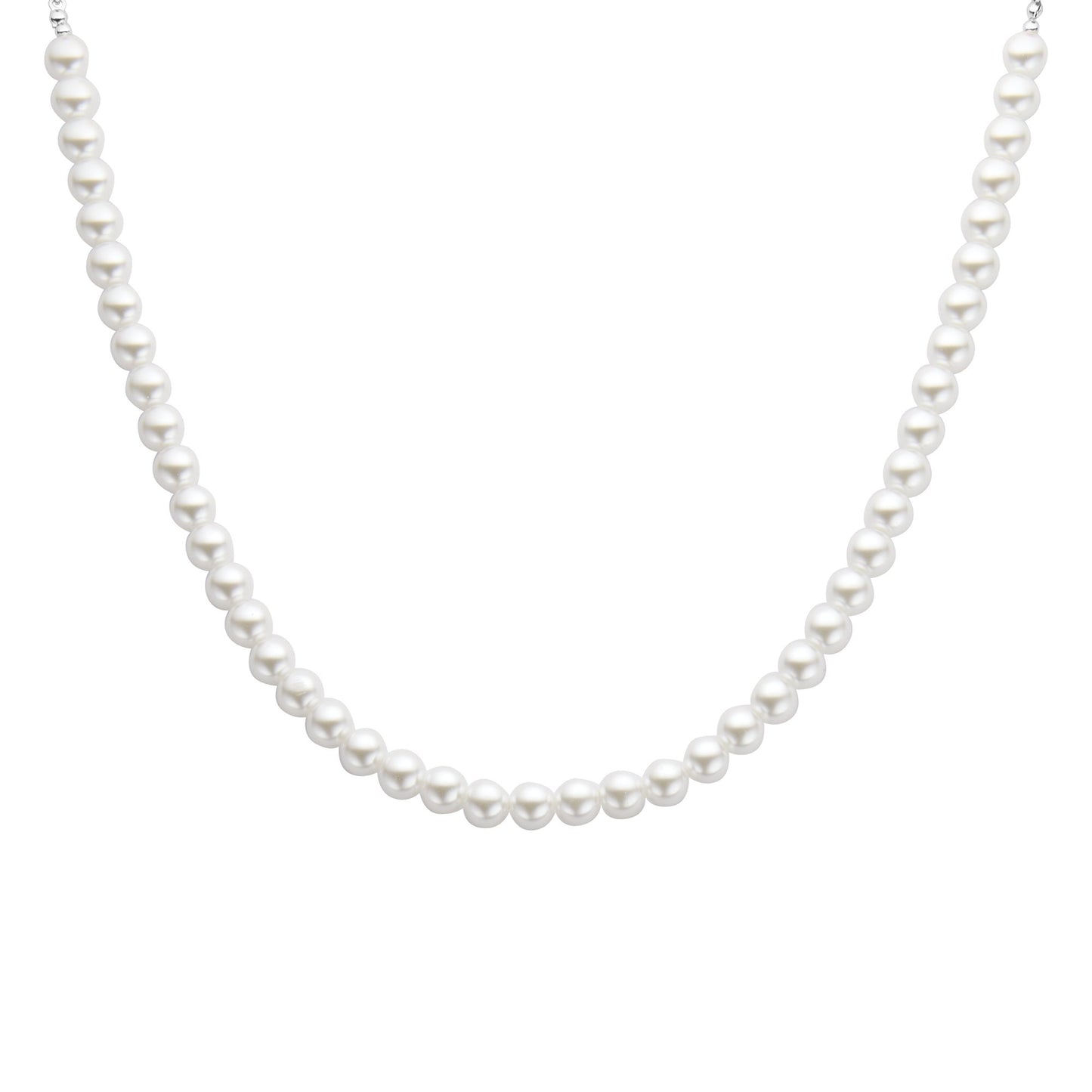 biba Perlenkette 38mm; Perle 8mm; silber