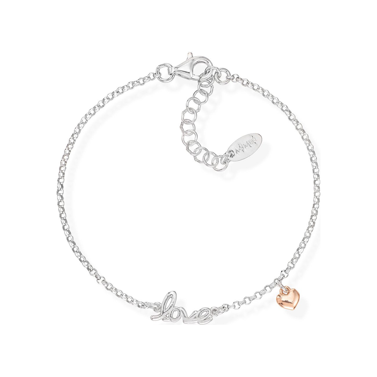 Amen "Letterami" Armband mit Love und Herz Silber BRLOBR
