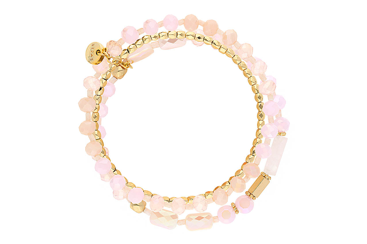 LIZAS Exklusiv Perlenarmband rosa/gold Armband