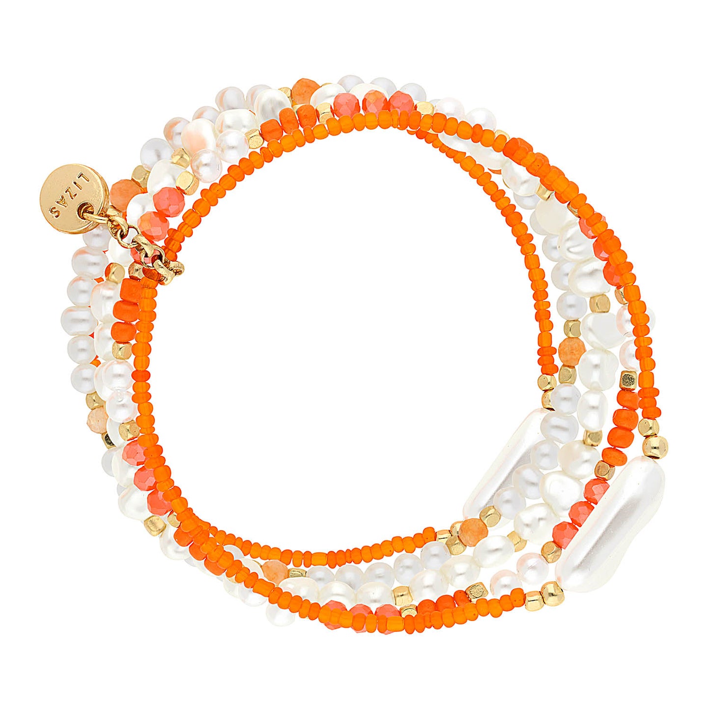 LIZAS Exklusiv Perlenarmband orange/perlmutt Armband