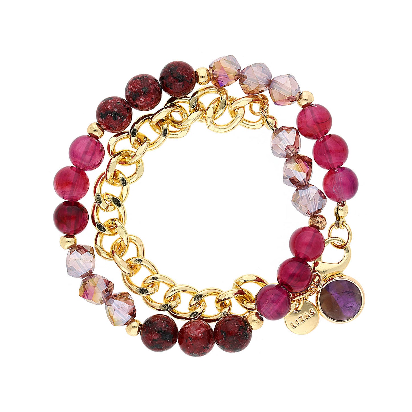 Lizas Exklusiv aubergine farbenes  Armband