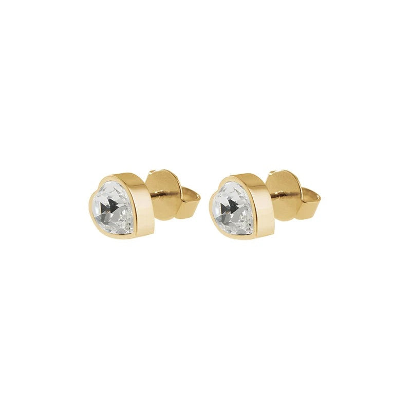 Qudo Ohrstecker AMORE/Herz gold und silber
