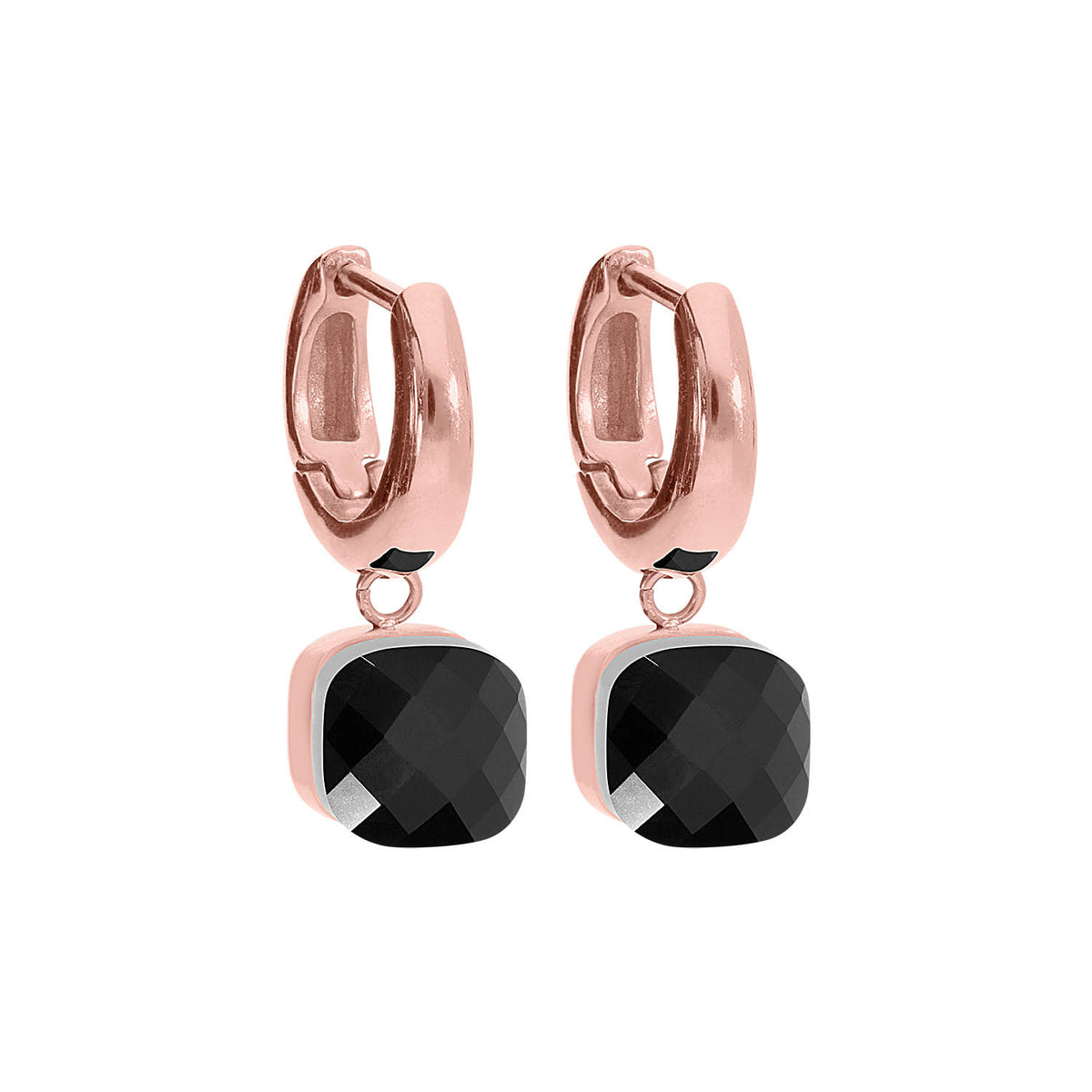 Qudo FIRENZE Creolen Ohrringe Edelstahl / Rosegold