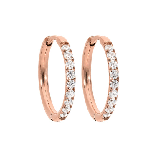Qudo ETERNITY Creolen rosegold mit European Crystals