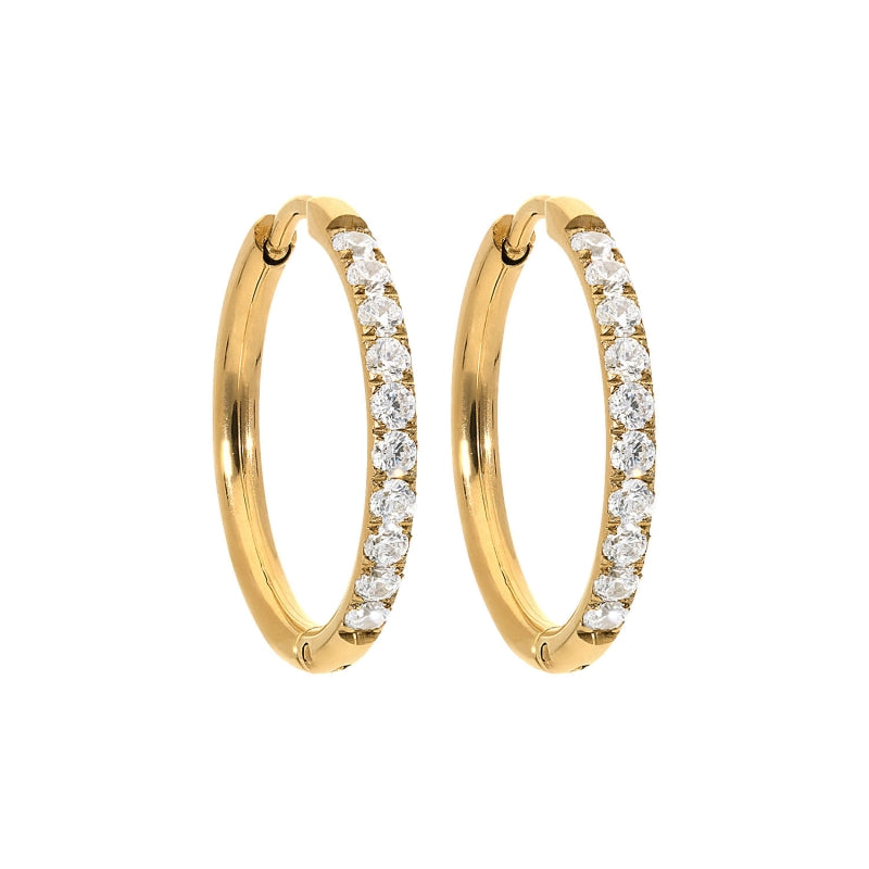 Qudo ETERNITY Creolen gold mit European Crystals