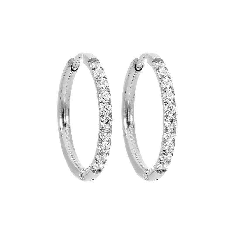 Qudo ETERNITY Creolen silber mit European Crystals