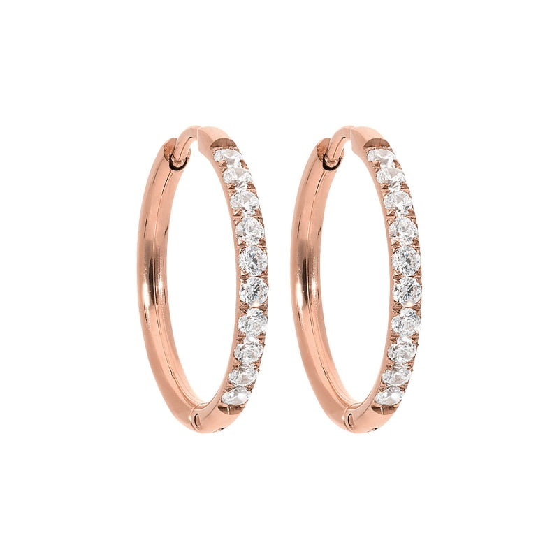 Qudo ETERNITY Creolen rosegold mit European Crystals