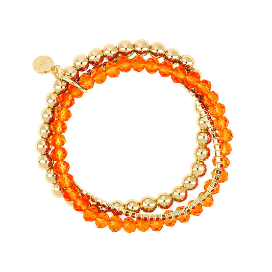 Lizas Armband dreireihig mit drei verschiedenen Armbändern 16cm