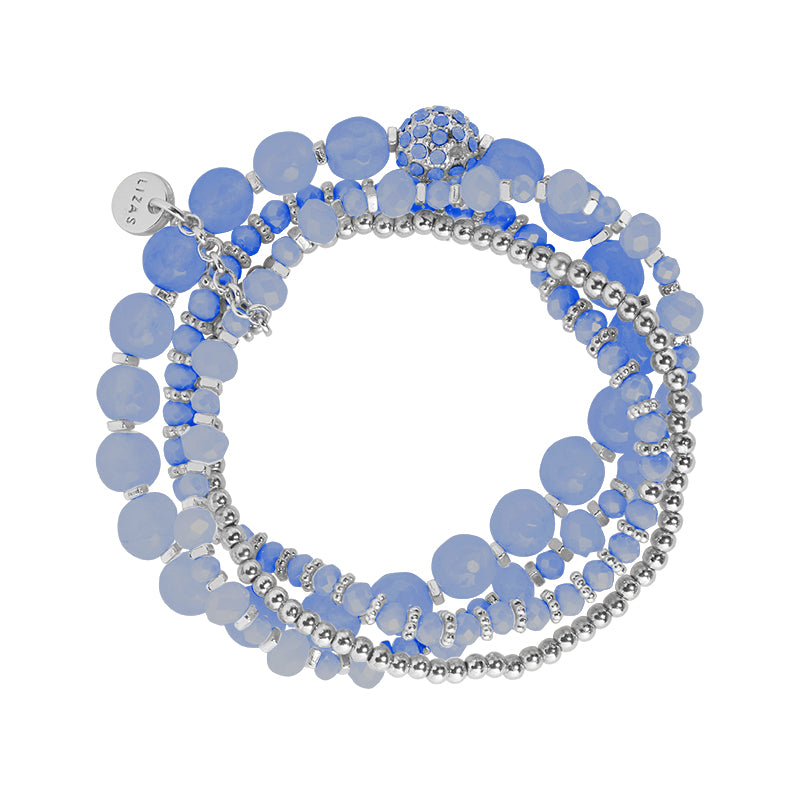 LIZAS Exklusiv Perlenarmband blau/silber