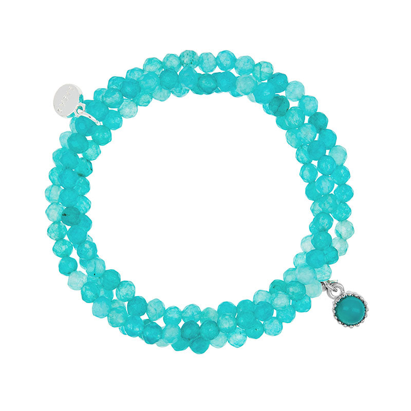 Lizas Armband und Halskette zugleich, in echten Steinen und  vielen Farben