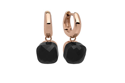Qudo FIRENZE Creolen Ohrringe Edelstahl / Rosegold