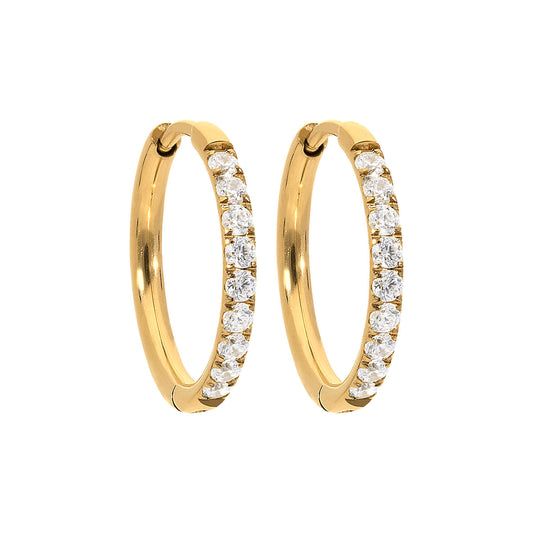 Qudo ETERNITY Creole 18mm gold mit European Crystals