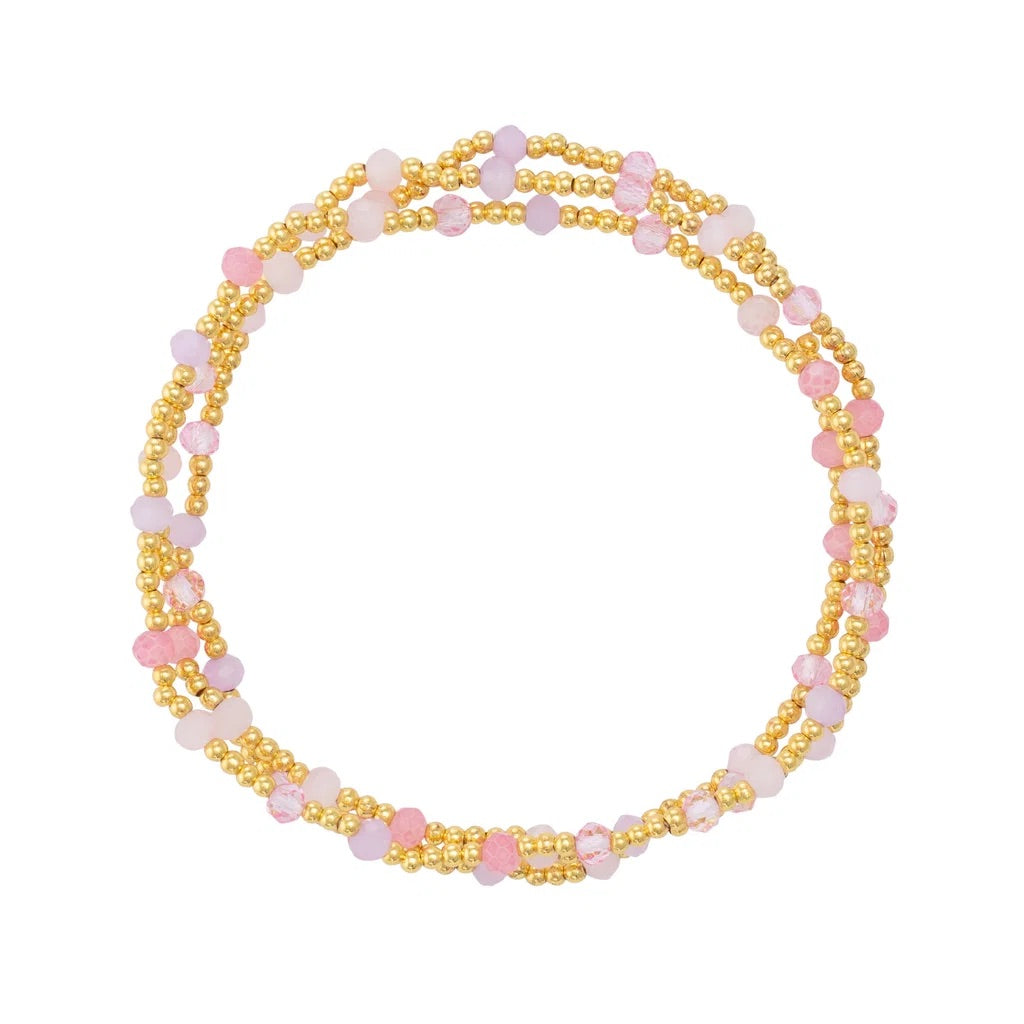 Lizas dreireihige farbige Armbänder mit goldenen und silbernen Perlen