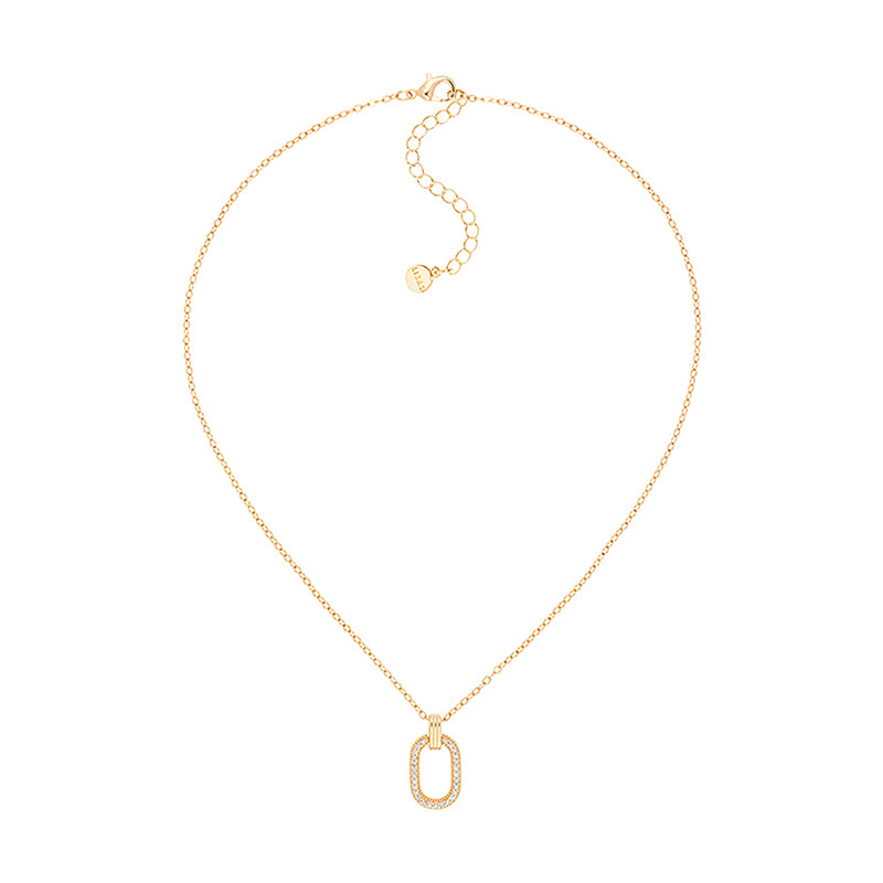Lizas Halskette mit ovalem Anhänger in gold und silber