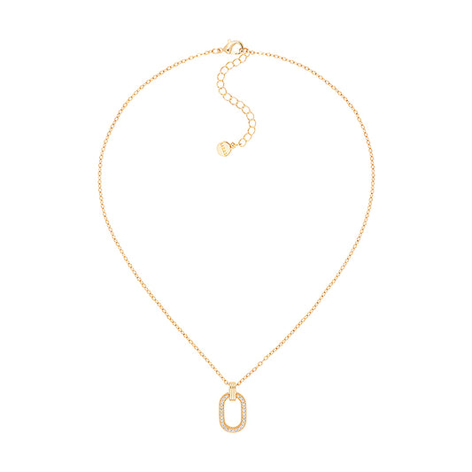 Lizas Halskette mit ovalem Anhänger in gold und silber