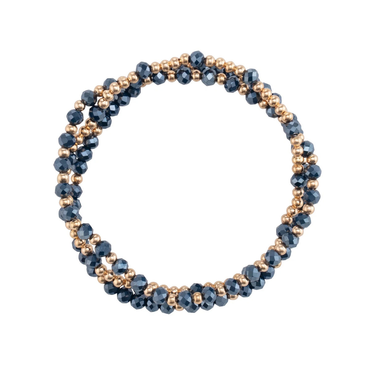 Lizas dreireihige farbige Armbänder mit goldenen und silbernen Perlen