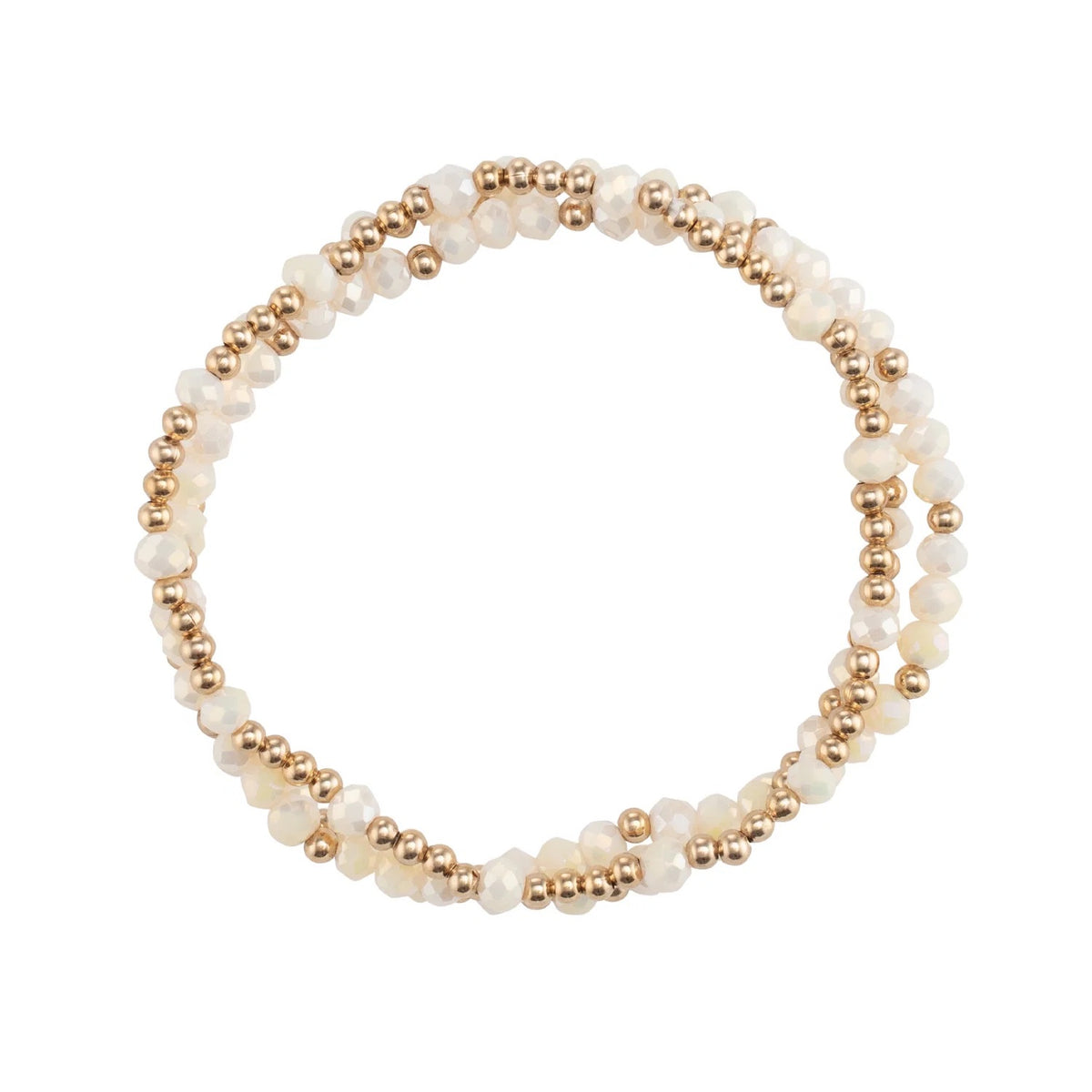 Lizas dreireihige farbige Armbänder mit goldenen und silbernen Perlen