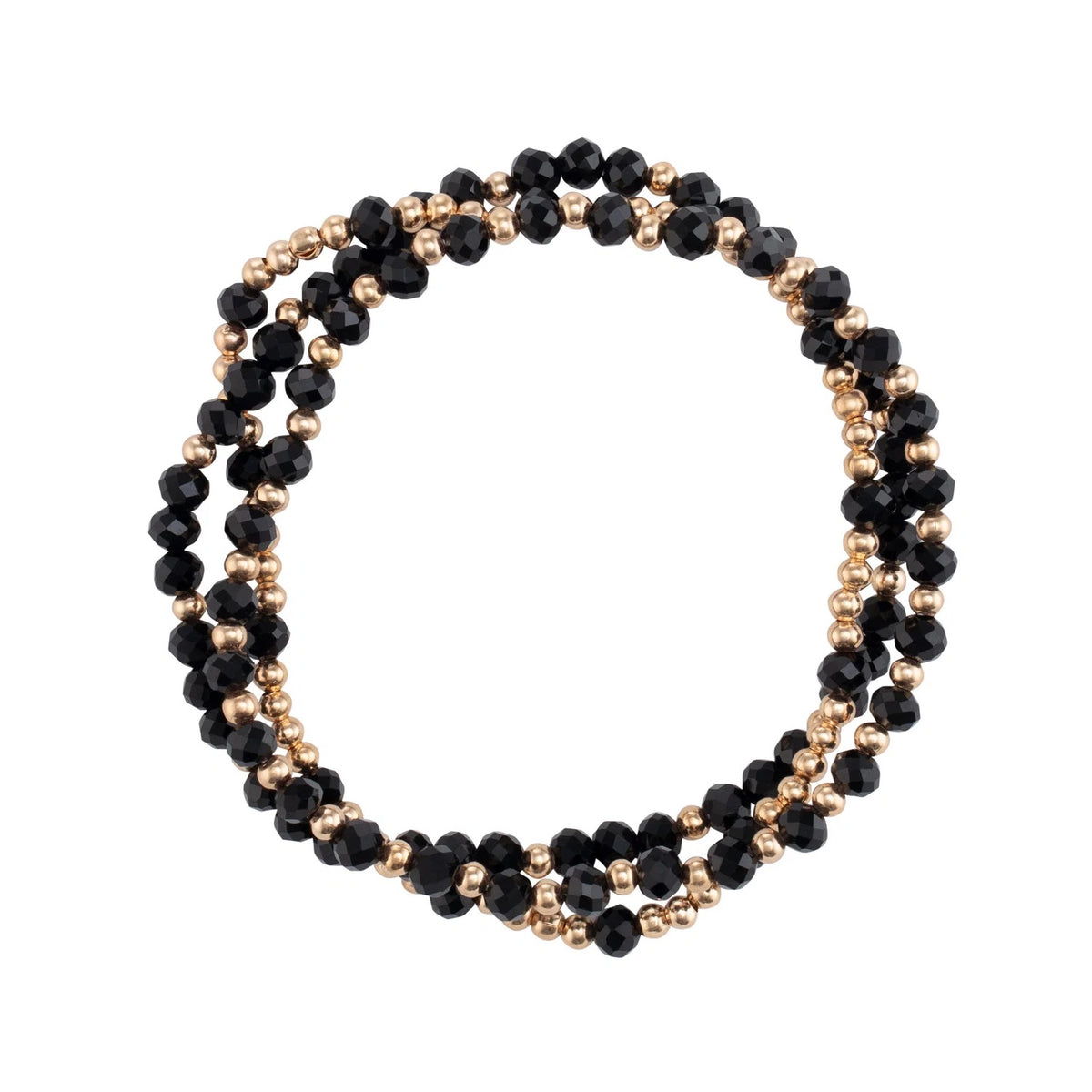 Lizas dreireihige farbige Armbänder mit goldenen und silbernen Perlen