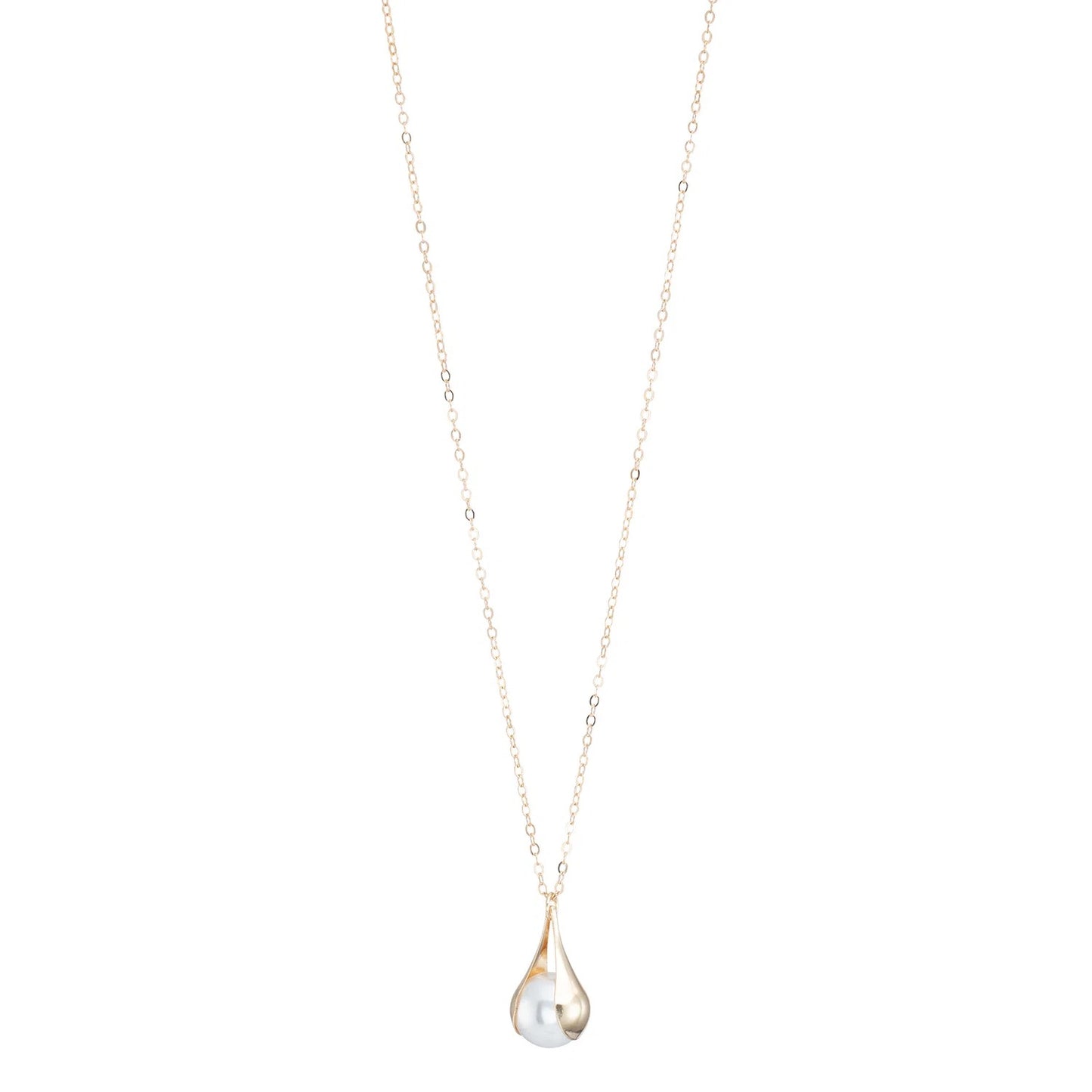 Lizas Halskette mit Perlenanhänger in Tropfenform in gold und silber