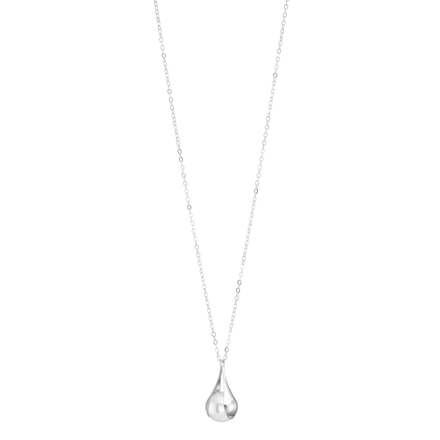 Lizas Halskette mit Perlenanhänger in Tropfenform in gold und silber