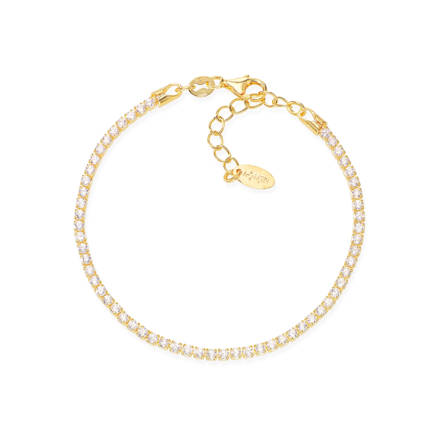 Amen Tennis Armband gold mit weißen Zirkonias BTGB16