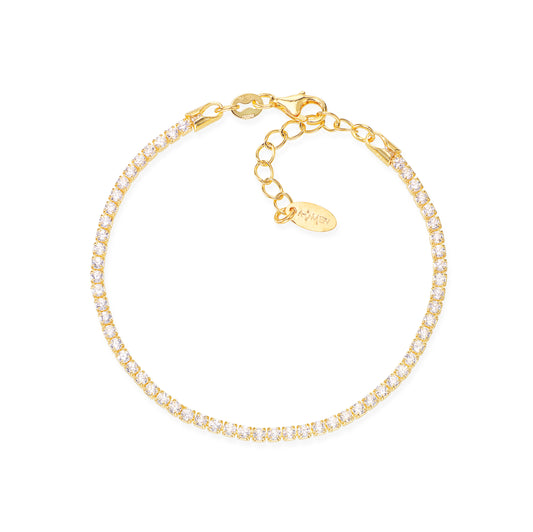 Amen Tennis Armband gold mit weißen Zirkonias BTGB16