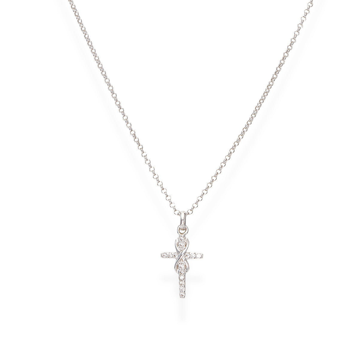 Amen "Cross white" Halskette Kreuz Silber CLCRNBB