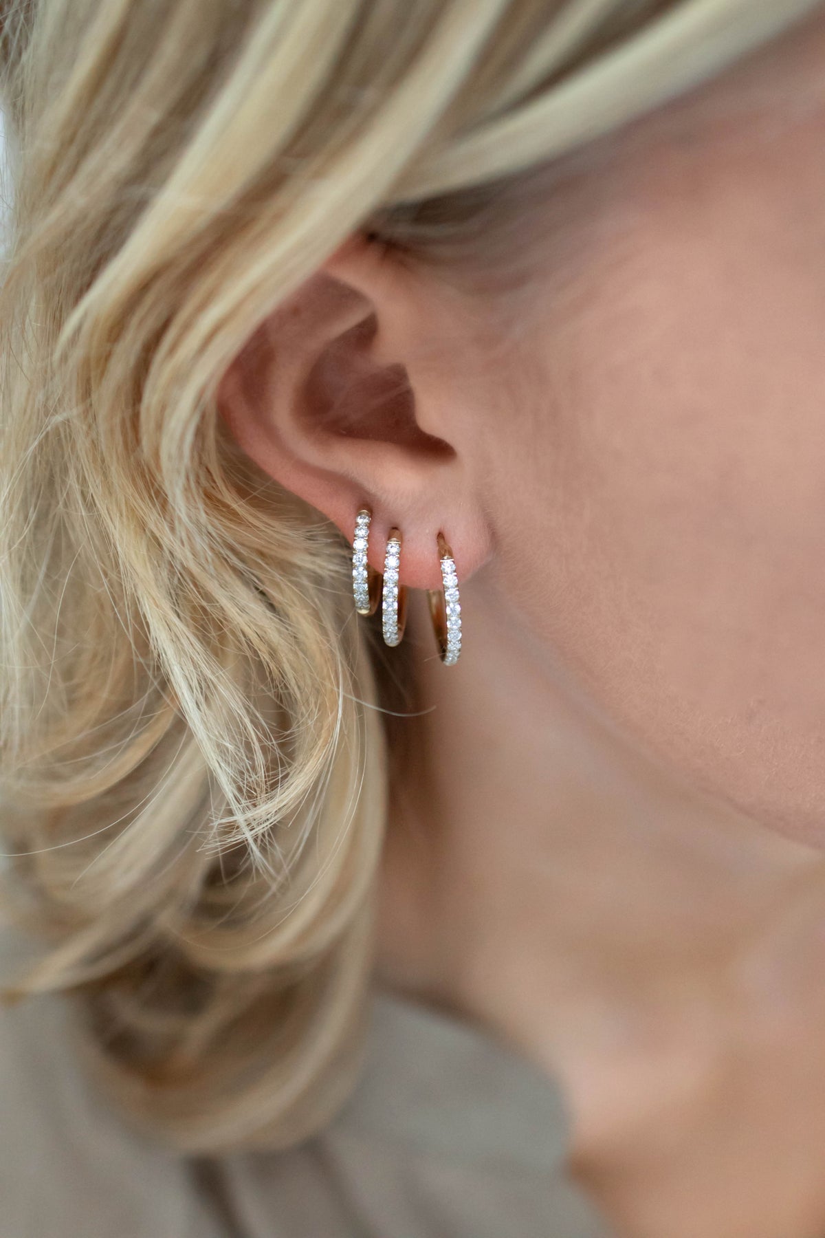 Qudo ETERNITY Creolen rosegold mit European Crystals
